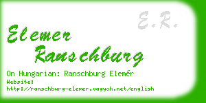 elemer ranschburg business card